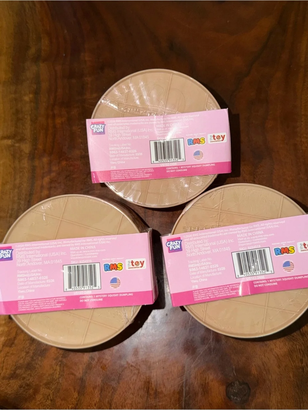 x3 RMS Pork Bun Edition Mystery Squishy Dumplings- Brand new in packaging!
